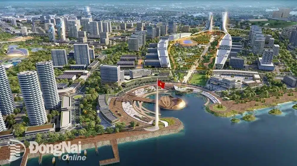 Phối cảnh Trung tâm Hành chính - Chính trị mới của tỉnh Đồng Nai, biểu tượng của sự tái cấu trúc không gian đô thị.