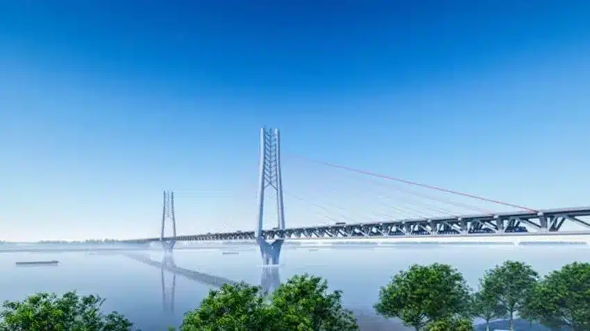 Phối cảnh dự án cầu Cần Thơ 2 với quy mô làn xe đang được xem xét