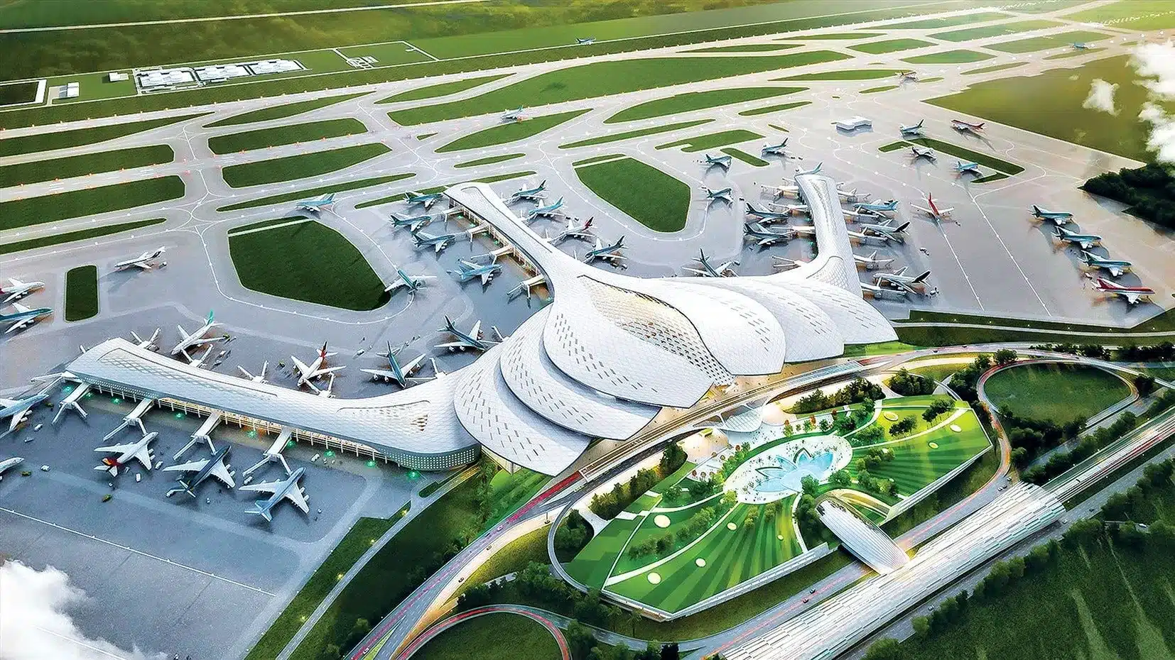 Phối cảnh Sân bay Long Thành, trung tâm của đề xuất khu thương mại tự do tại Đồng Nai