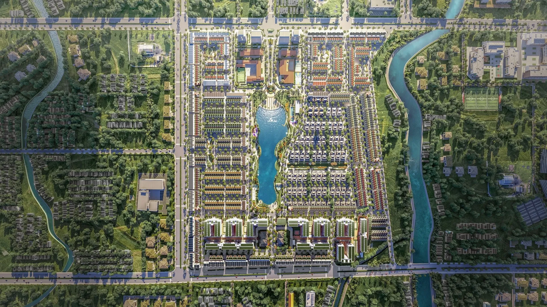 Phối cảnh tổng thể khu đô thị Nam Long II Central Lake Cần Thơ quy mô 43,8 ha